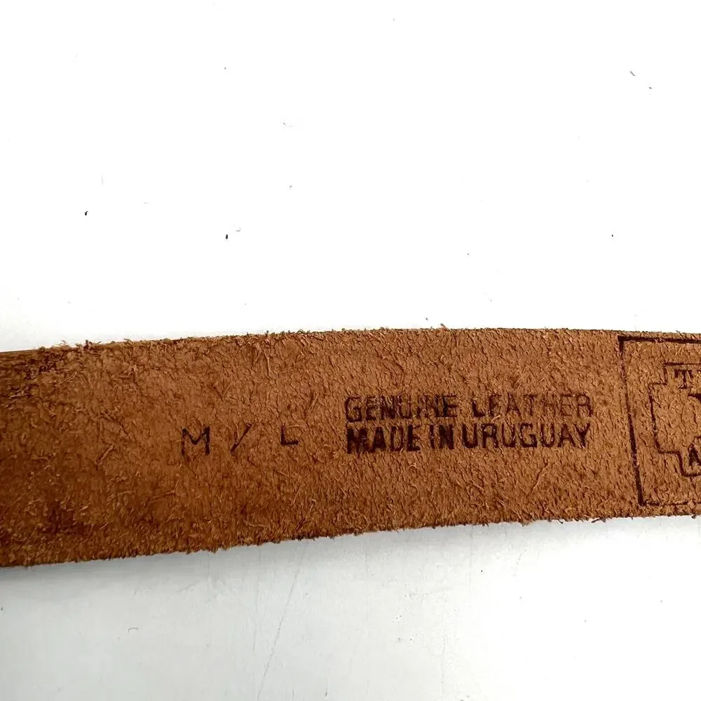Tooled Leather Belt The Ritz Accessories Floral Motif Tan